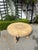 Vintage Round Carved Wood Coffee Table With Tiled Inlay Top For Sale - Image 4 of 16