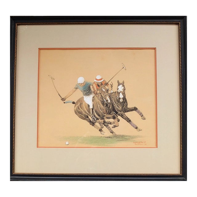 "Leaning for It" 1925 Conte Crayon & Gouache by Paul Brown For Sale