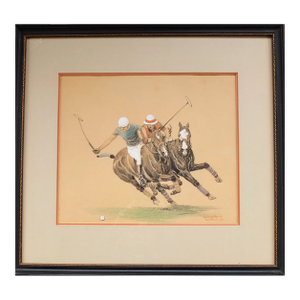 "Leaning for It" 1925 Conte Crayon & Gouache by Paul Brown