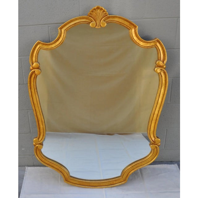 Wood Large 1970s Gold Framed Wall Mirror For Sale - Image 7 of 7