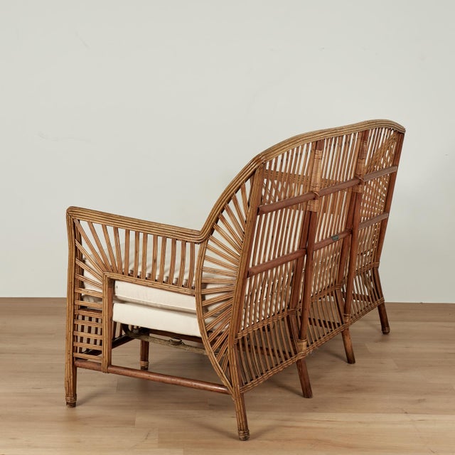 French Art Deco Rattan Sofa For Sale - Image 14 of 15