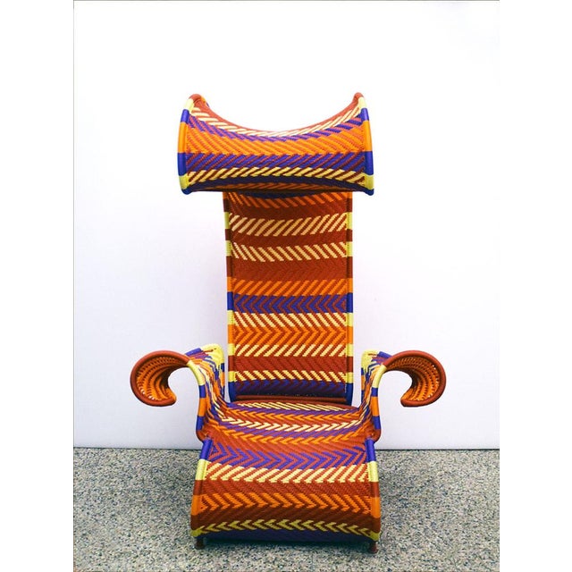 Afrika Throne in Metal and Woven Polyethylene, 2000s For Sale - Image 4 of 15