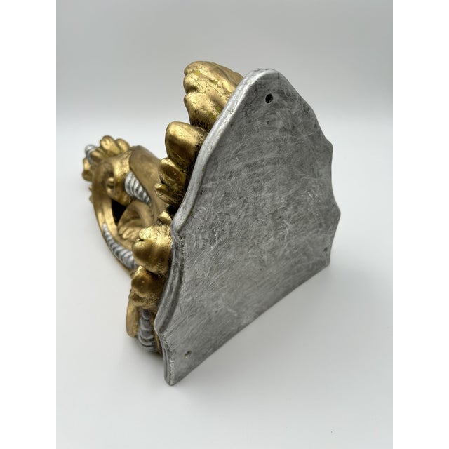 1970s Pair of Large Gold Colored Wall Sconces Made in Italy For Sale - Image 4 of 13