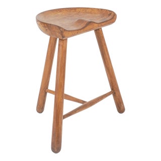Vintage Wooden Shoemaker Tripod Stool by Arne Hovmand-Olsen, 1950 For Sale