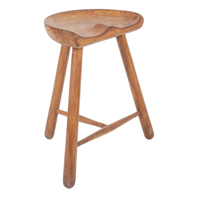 Vintage Wooden Shoemaker Tripod Stool by Arne Hovmand-Olsen, 1950 For Sale