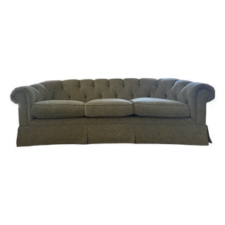 Never Used Grand 90" Custom 8-Way Hand Tied Tufted Sofa, Pindler Performance Textured Fabric. For Sale