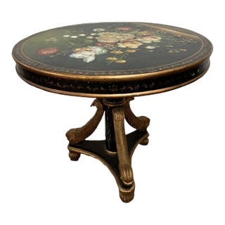 Antique Regency Mache Pedestal Table For Sale