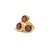 Metal Triple Garnet Glow Gold Adjustable Ring, Size 8 For Sale - Image 7 of 9