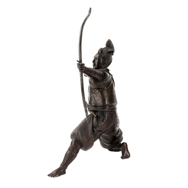 Japanese Bronze Figure of Samurai Archer, 1800s For Sale - Image 6 of 8