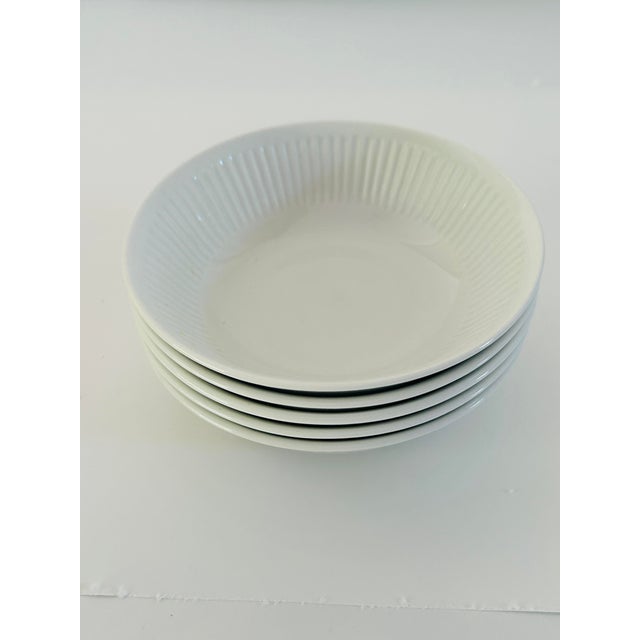 Contemporary 1990s Athena Pattern Johnson Brothers Ironstone White Dessert Bowls - Set of 5 For Sale - Image 3 of 4