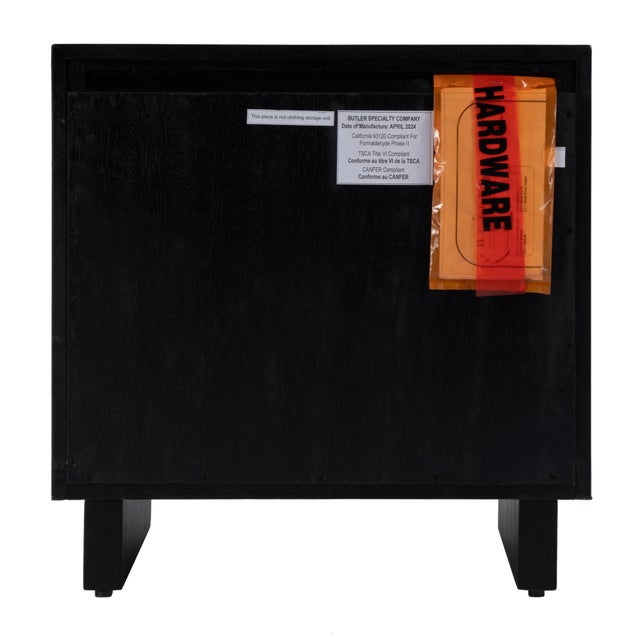 Halmstad 24 in. W Wood Panel 2 Drawer Nightstand with Soft-Closing Drawers, Black For Sale In Chicago - Image 6 of 8