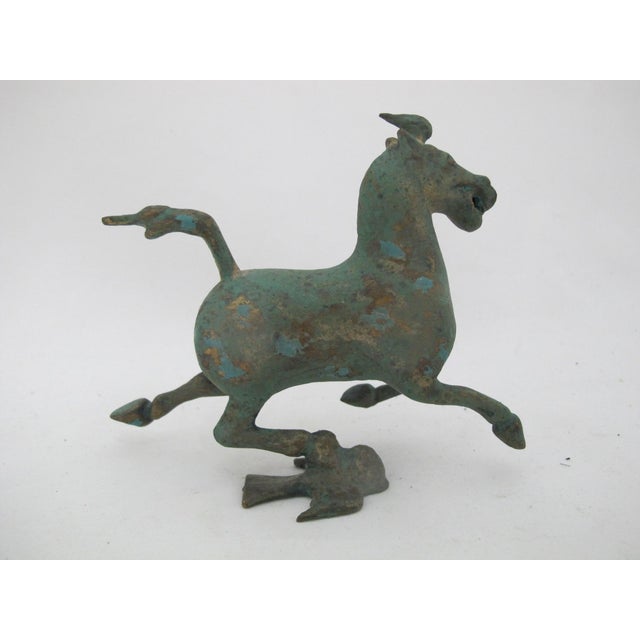 Chinese Bronze Flying Horse of Gansu Han Dynasty Style Figurine Sculpture For Sale In Portland, OR - Image 6 of 12