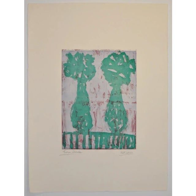 Early 21st Century Arthur Krakower "Twin Vases" Original Monotype Early 21st Century For Sale - Image 5 of 5