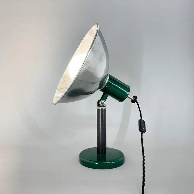 Vintage Industrial Metal and Beech Wood Table Lamp, 1970s For Sale - Image 4 of 11