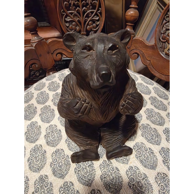Brown Black Forest Bear Inkwell For Sale - Image 8 of 13