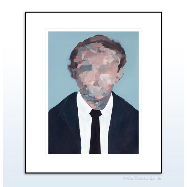 2020s Portrait No.5 Abstract Figurative Acrylic Painting For Sale - Image 5 of 5