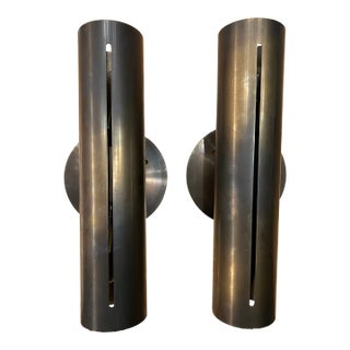 Pair of Allied Maker Court Sconces in Bronze Finish For Sale