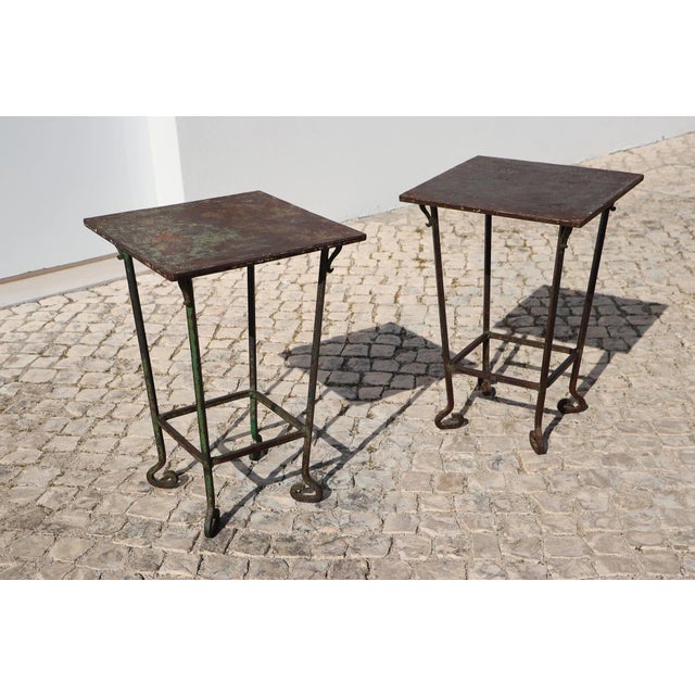 Baroque 19th Century Baroque Wrought Iron Tables, Portuguese - Set of Two For Sale - Image 3 of 12
