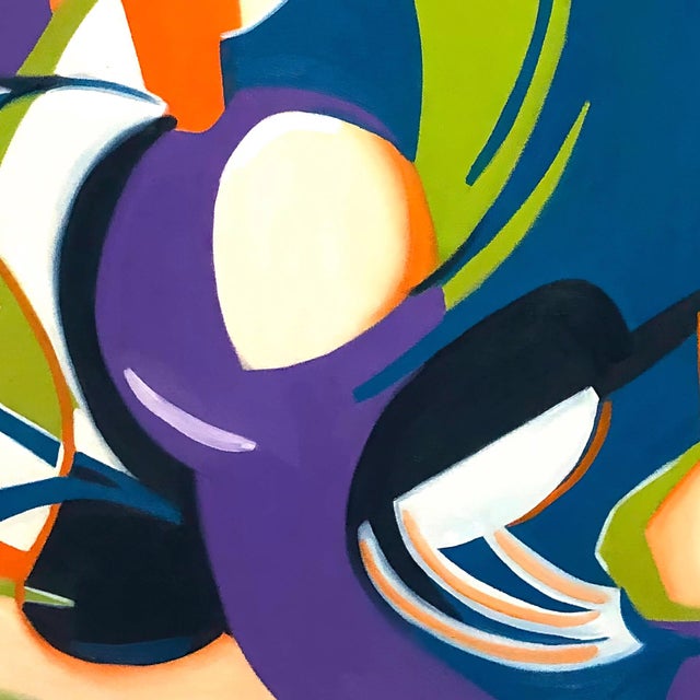 Early 21st Century Secrets of the Peaceful Atom by Amy Hutcheson | Oil on canvas Abstract composition with vibrant colors. For Sale - Image 5 of 5