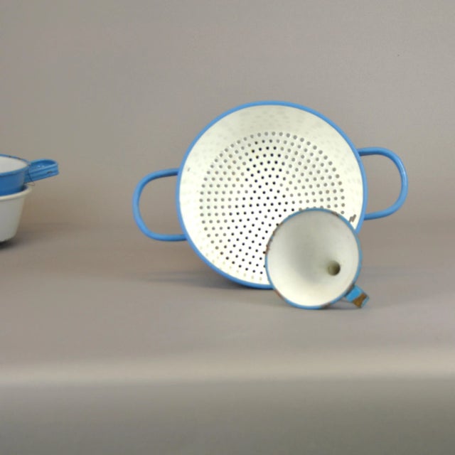 Rustic Enameled Kitchen Utensils, 1950s, Set of 2, in Good conditions. Designed 1950 to 1959