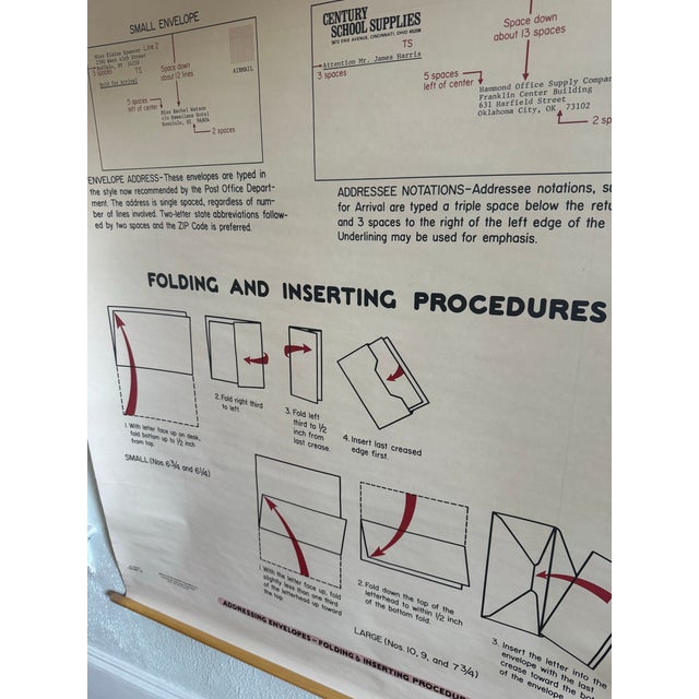 Paper Vintage 1969 Typing Instruction Pull-Down Chart – Secretary School Poster --Poster E For Sale - Image 7 of 7