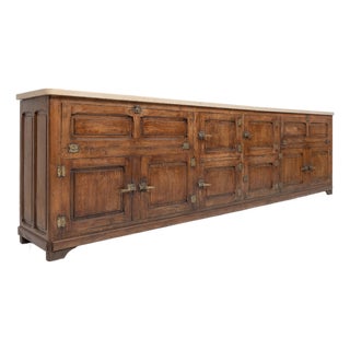 Vintage Oak and Stone Sideboard, 1920 For Sale