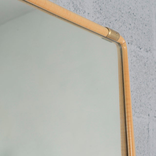 Mid-Century Modern Wooden Framed Mirror by Vittorio Dassi, 1950 For Sale - Image 3 of 15