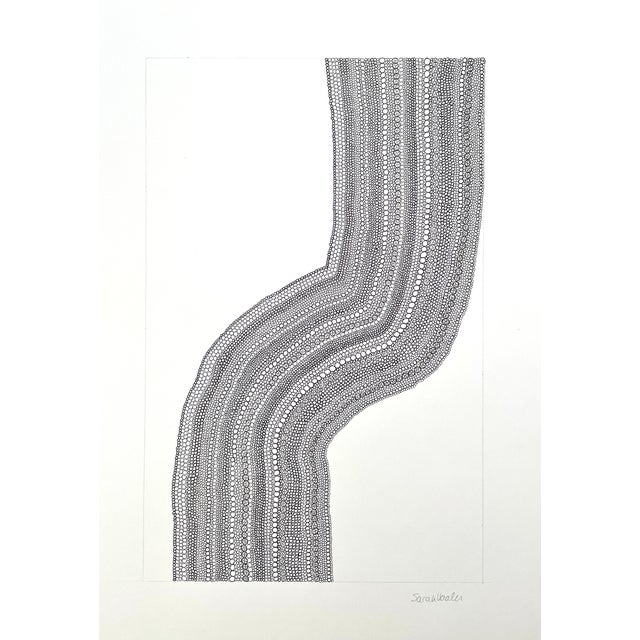 Minimalist Abstract Drawing With Black Ink For Sale