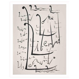 Rafael Alberti, Letter L, Lithograph, 1972 For Sale