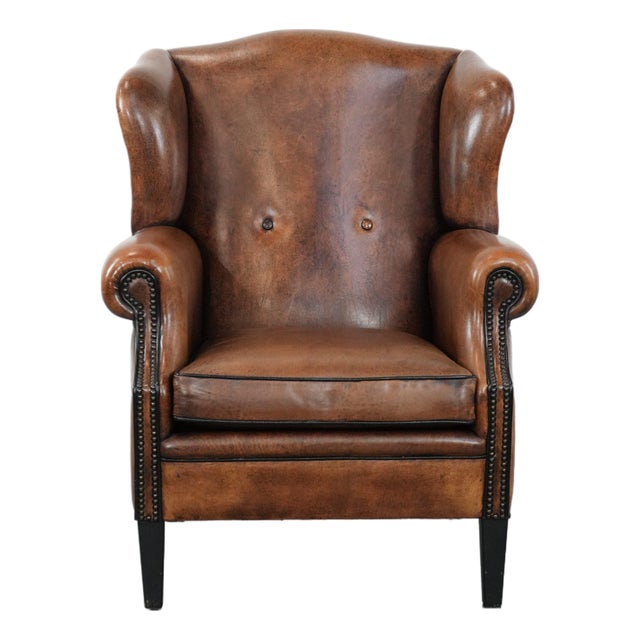 Club Chair in Sheepskin Leather For Sale