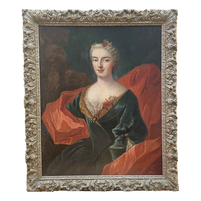Portrait of a Lady in a Blue Dress, 1794, Oil on Canvas, Framed For Sale