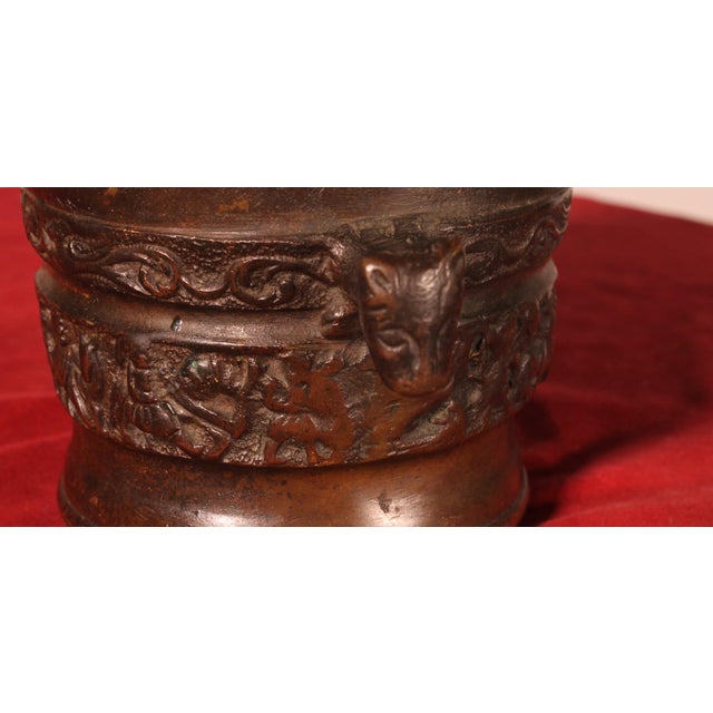 Antique Bronze Mortar, 1574 For Sale - Image 9 of 15