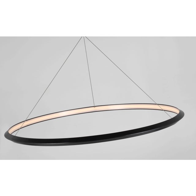 2020s Peter Bristol for Visual Comfort Signature Encircle 48" Ring Chandelier in Bronze For Sale - Image 5 of 6