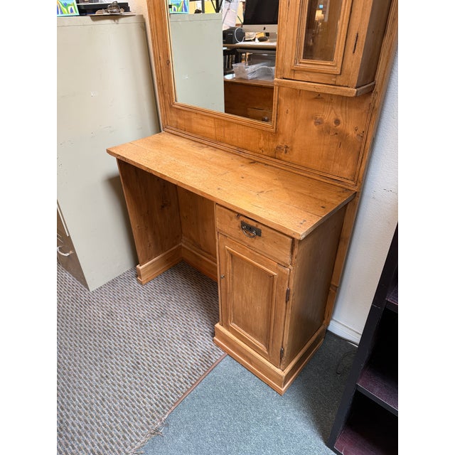Early American Pine Wood Vanity For Sale - Image 9 of 12