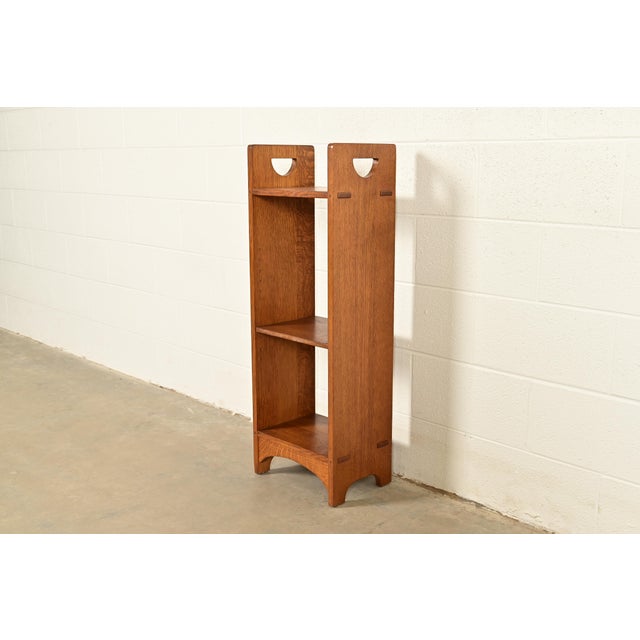 Stickley Mission Oak Arts & Crafts Cutout Bookshelf For Sale - Image 13 of 13