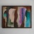 Vintage original abstract expressionist painting titled "Profiles" by NYC artist and gallery owner Walter Cohen Jr...