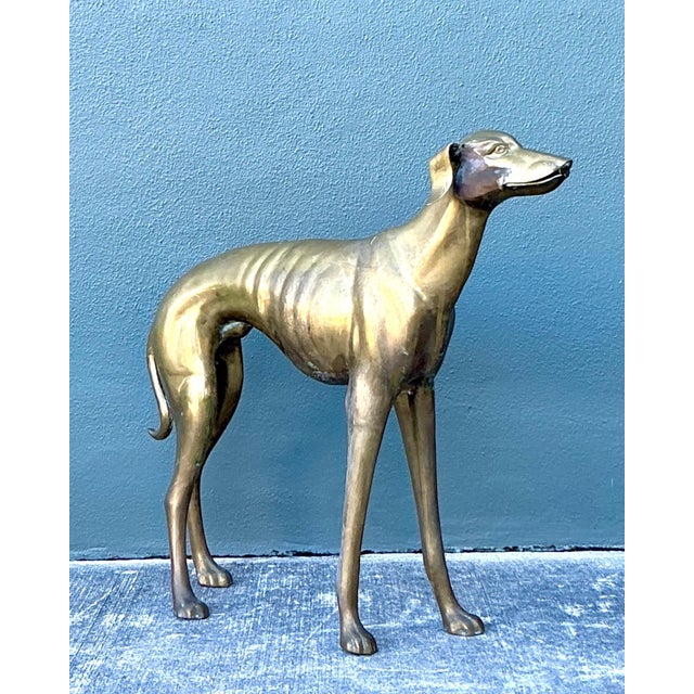 Vintage Monumental Brass Greyhound For Sale - Image 10 of 16