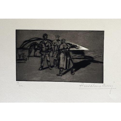 Anselmo Bucci, Military 89/100, 1910s, Etching For Sale