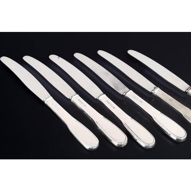 Evald Nielsen fruit knives, set of six. Model number 14. Elegant fruit knives in 830 silver and stainless steel. Model...