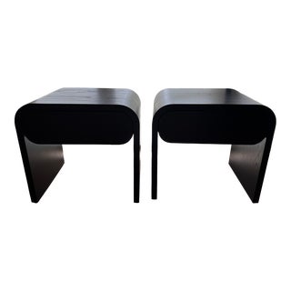 Crate & Barrel Cortez Charcoal Floating Nightstand by Leanne Ford - Set of 2 For Sale