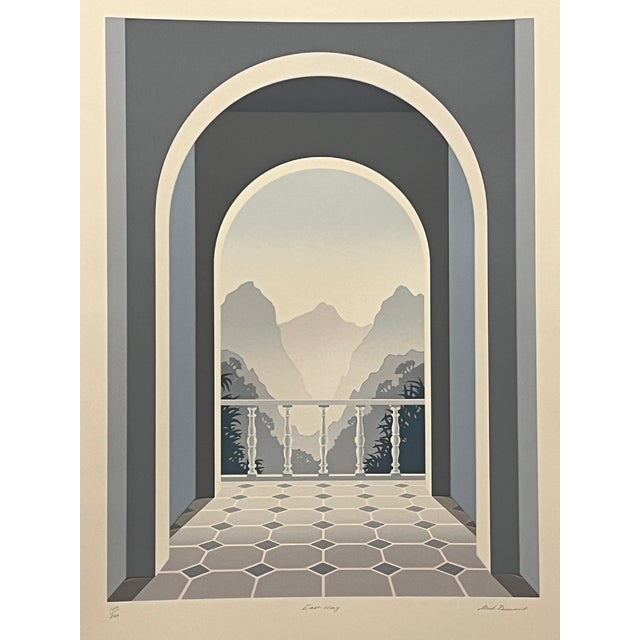1980s Mick Durrant Signed Serigraph Pair East Wing & West Wing Limited Edition Prints For Sale - Image 11 of 14