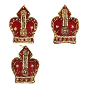 Vintage Royal Collection Beaded Crown Ornaments - Set of 3
