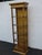Hollywood Regency Tall Narrow Distressed Gold Display Shelf Cabinet 6661 For Sale - Image 9 of 15