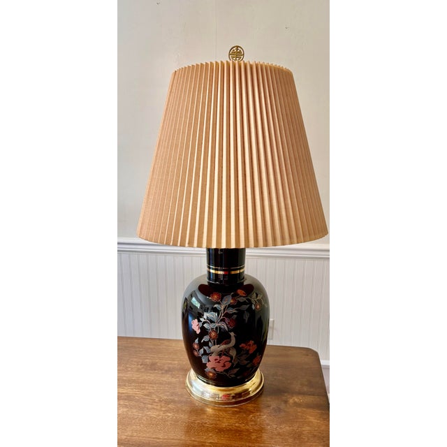Mid 20th Century Chinoiserie Peacock Floral Lamp For Sale - Image 12 of 12