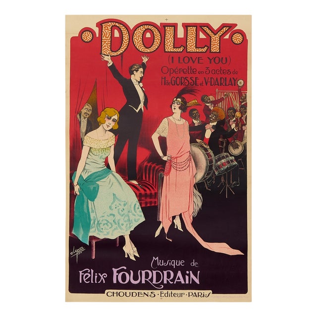 Dolly (I Love You!), Original Color Lithographic Poster by Clérice Frères, France, 1922 For Sale