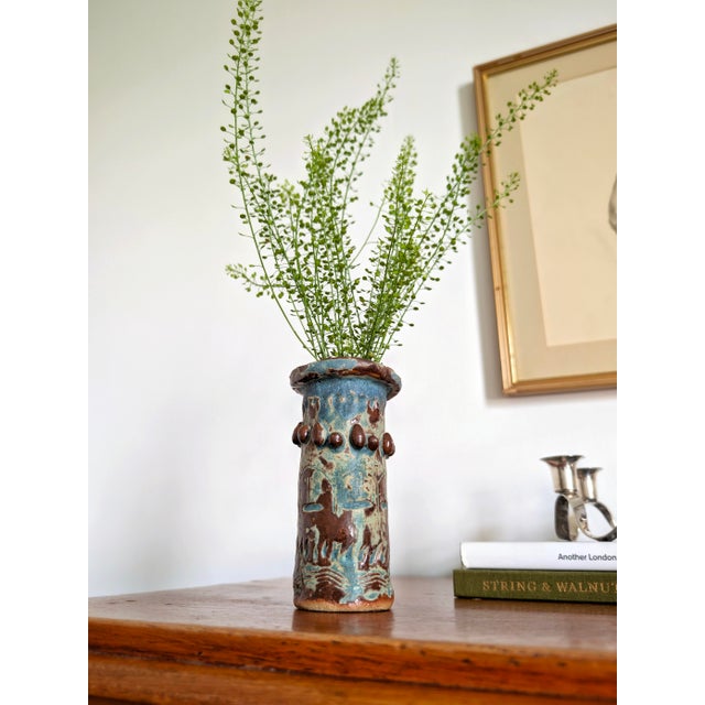 Industrial Vintage Brutalist Ceramic Vase, 1970s For Sale - Image 3 of 11