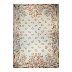 Vintage Hand-Woven French Aubusson Rug, Allover Floral Pattern, 12' X 18'