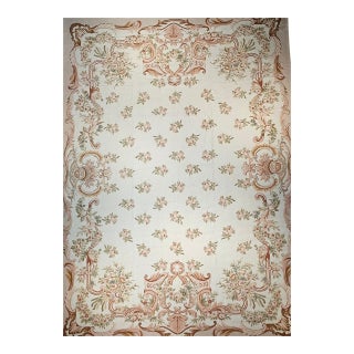 Vintage Hand-Woven Oversize French Aubusson Rug in Allover Floral Pattern For Sale