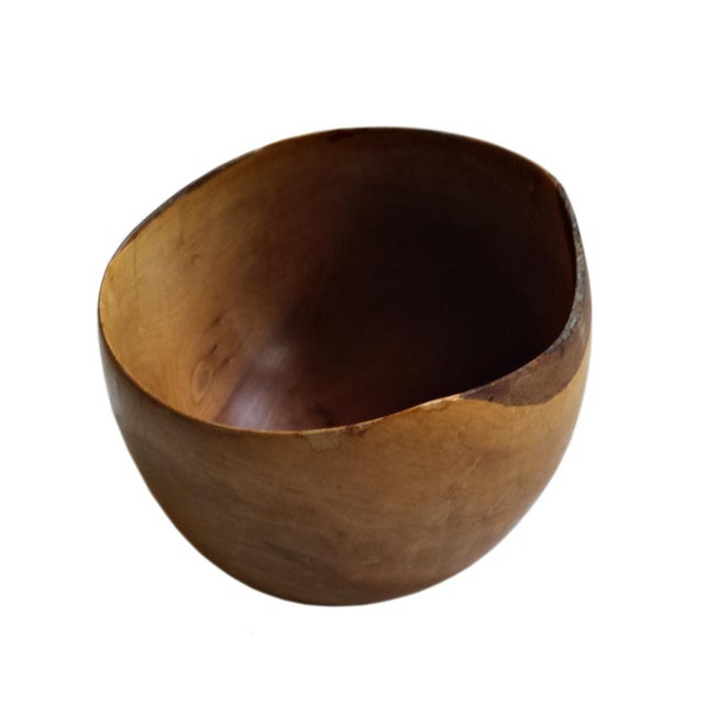 Mid-Century Modern Mid-Century Modern Hand-Turned Teak Bowl For Sale - Image 3 of 7