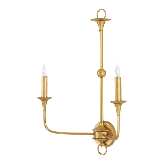 Currey & Company Nottaway Gold Large Wall Sconce For Sale